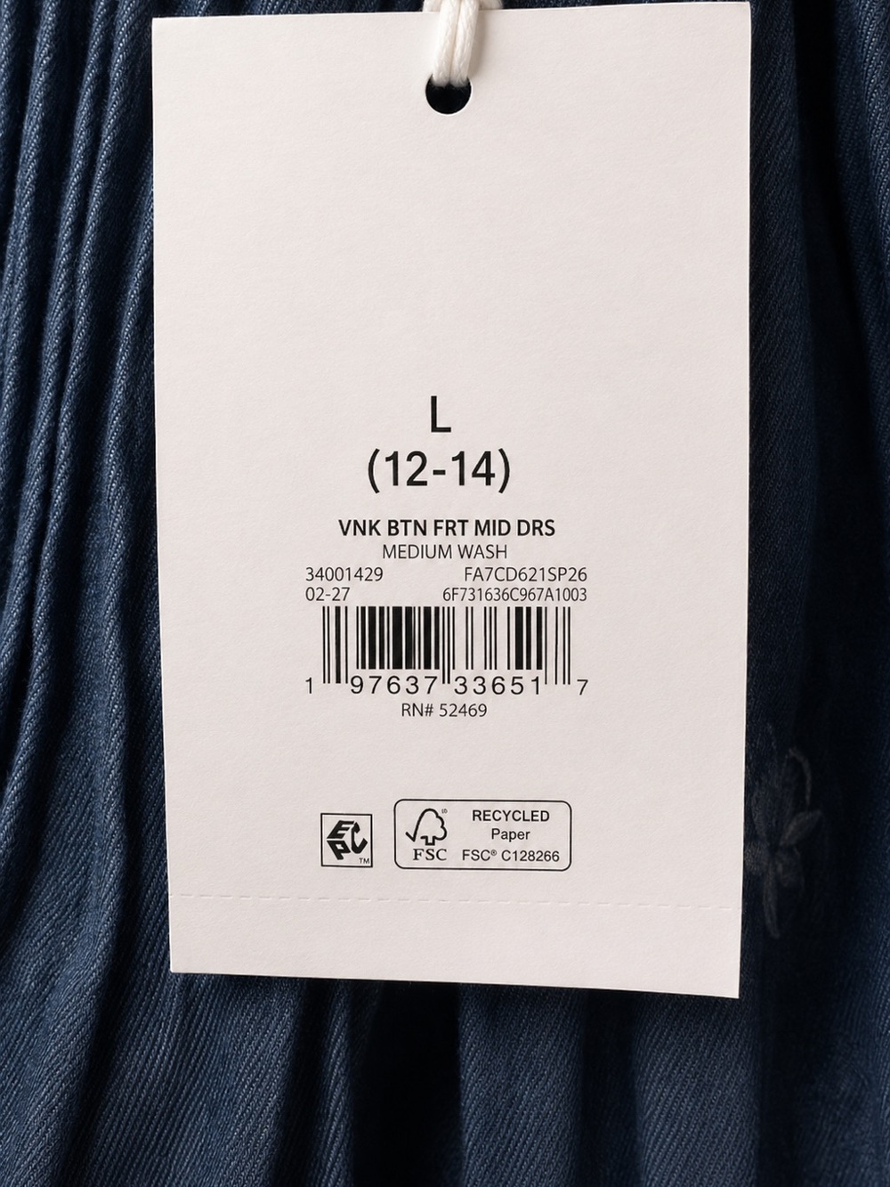 Sleeveless Denim-Effect Maxi Dress in Blue - Picture 4 of 5